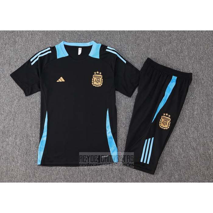 Chandal del Argentina Manga Corta 2024-2025 Negro - Pantalon Corto